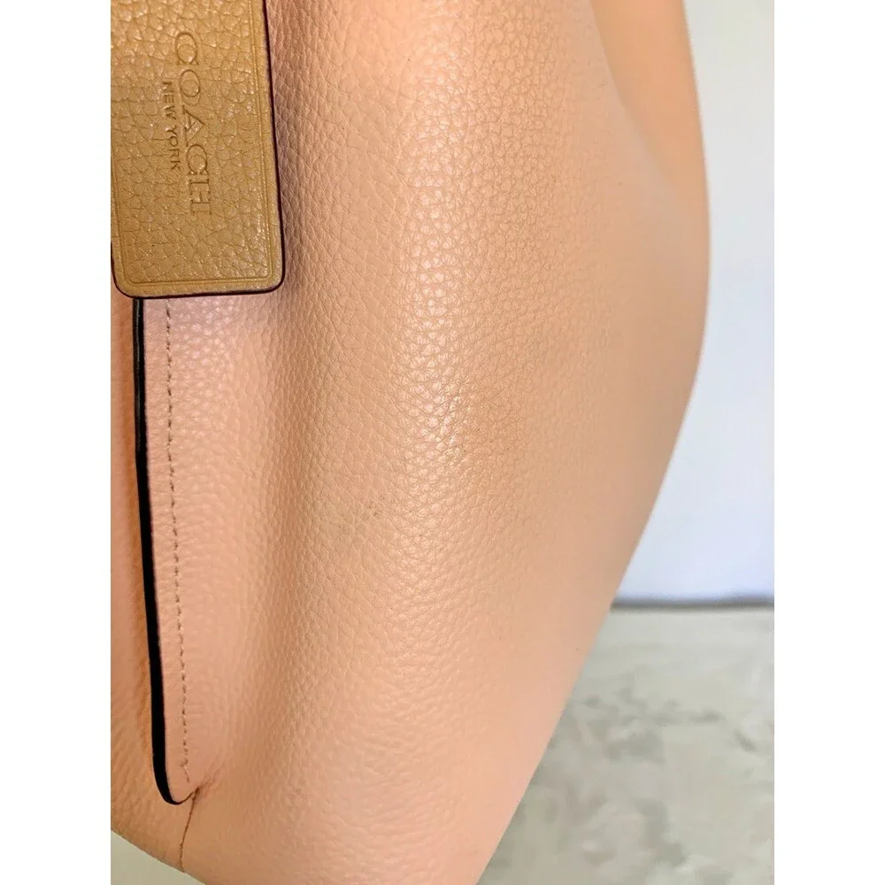 COACH Willow Shoulder Bag Faded Blush Colorblock Signature Canvas Interior C2267